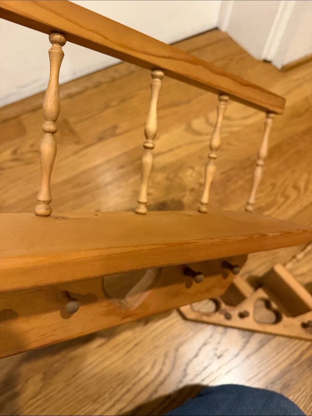 Vintage Wooden Stair Step Wall Shelf with Hearts  1980’s.